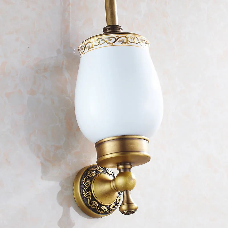 DecorBites™ Antique Bronze Brass Toilet Brush Holder for Bathroom Accessories