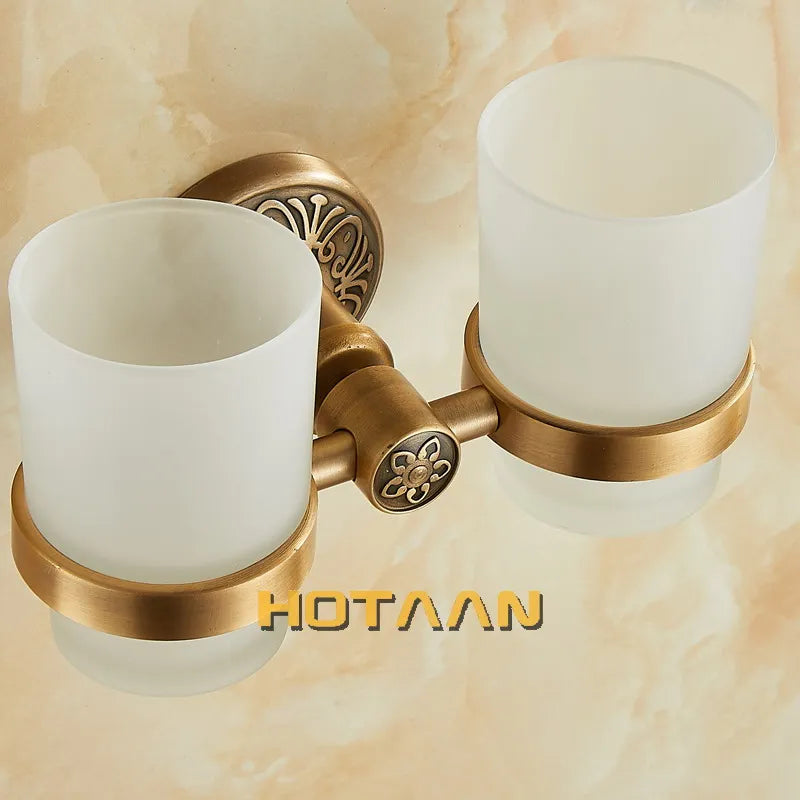 DecorBites™ Aluminium Double Tumbler Holder for Bathroom Accessories