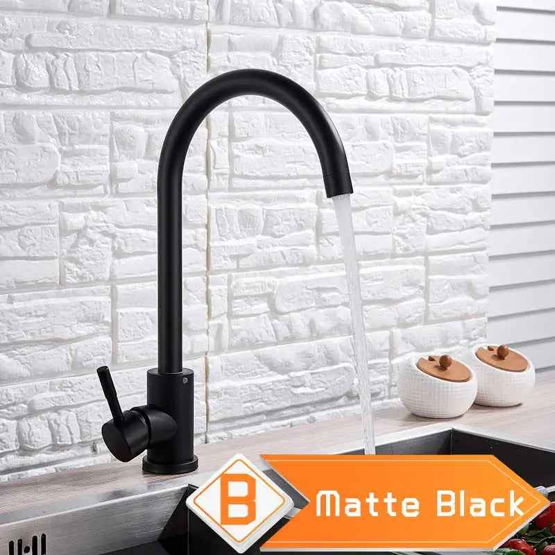 DecorBites™ Brushed Nickel Kitchen Faucet Swivel Spout Single Lever Mixer Tap
