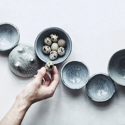 DecorBites™ Ceramic Japanese Style Small Sauce Dishes Rice Bowl
