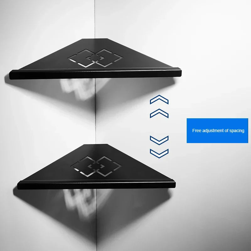 DecorBites™ Brushed Gold Stainless Steel Bathroom Triangle Rack for Stylish Shower Storage