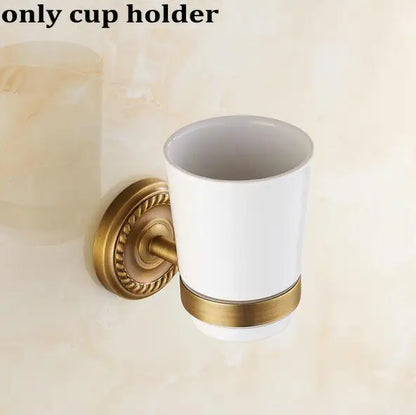 DecorBites™ Copper Bathroom Accessories Set: Towel Rack, Bar, Cup Holder, Paper Holder, Cloth Hook
