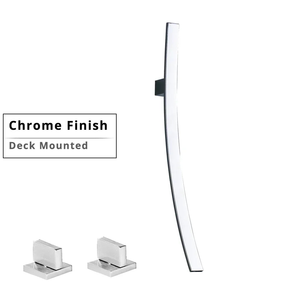 DecorBites™ 70cm Wall Mounted Black Bronze Waterfall Basin Mixer Tap