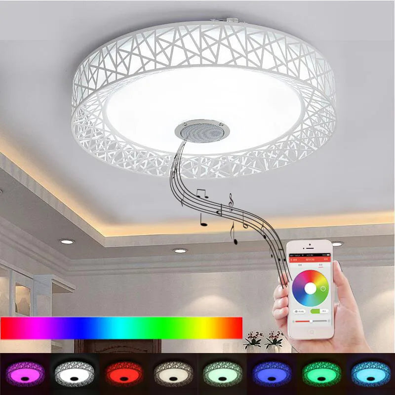 DecorBites™ Bluetooth Speaker Ceiling Light 36W | Bedroom Music Party Lamp with Remote Control