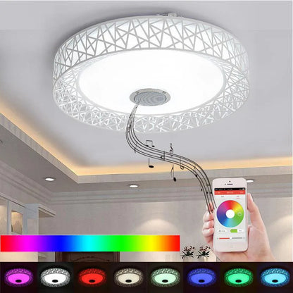 DecorBites™ Bluetooth Speaker Ceiling Light 36W | Bedroom Music Party Lamp with Remote Control