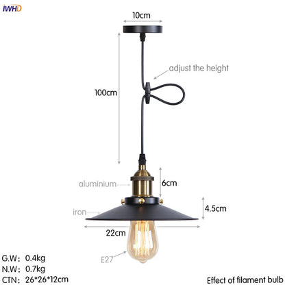 DecorBites™ Gold Retro Edison LED Pendant Lights for Dinning Living Room Industrial Decor