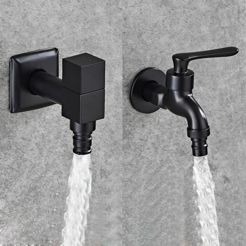 DecorBites™ Copper Bathroom Corner Faucet Single Cold Outdoor Mixer Tap Black Oil