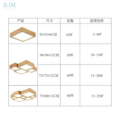 DecorBites™ Japanese Solid Wood Ceiling Lamp for Home Living Room Bedroom Study