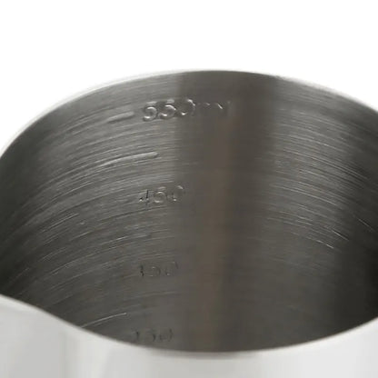DecorBites™ Frothing Cup: Stainless Steel Measuring Pitcher for Latte Art