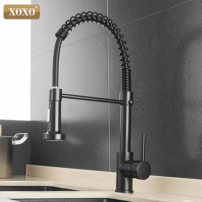 DecorBites™ Brushed Nickel Kitchen Faucet Pull Out Swivel Mixer Tap 1343A-S