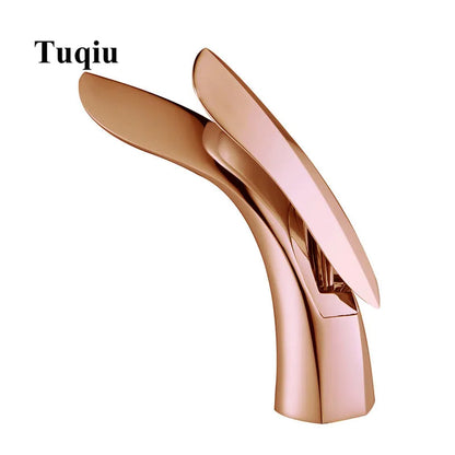 ™ Gold Brass Bathroom Faucet Single Handle Basin Mixer Tap - Rose Gold