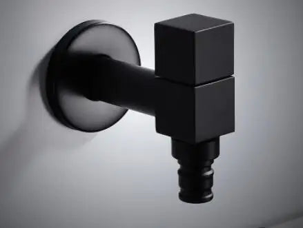 DecorBites™ Copper Bathroom Corner Faucet Single Cold Outdoor Mixer Tap Black Oil