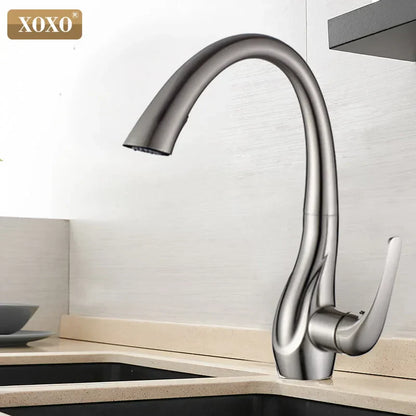 DecorBites™ Golden Kitchen Faucet Pull Out Single Handle Water Mixer Tap