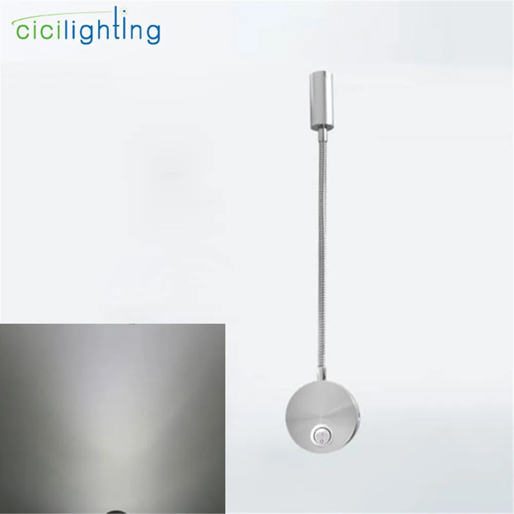DecorBites™ 3W Flexible Gooseneck LED Wall Sconce for Bedroom Reading, Aluminum Lightning