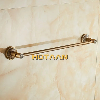 DecorBites™ Antique Brass Single Towel Bar, Wall Mounted Bathroom Holder