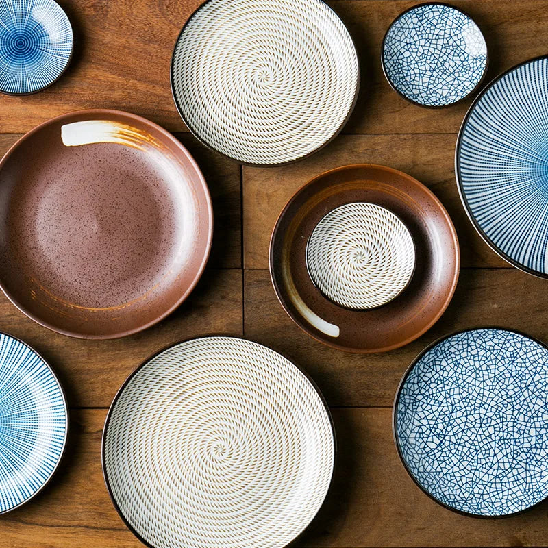 DecorBites™ Ceramic Dinner Plate Set - Round Solid Pattern, Made of Ceramic