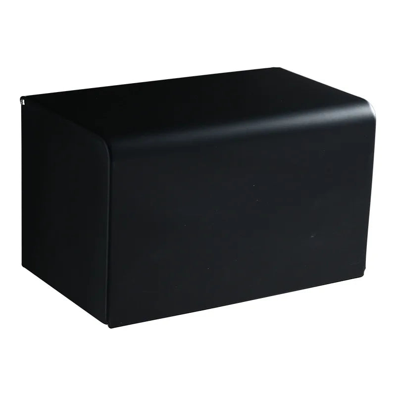 DecorBites™ Aluminum Black Bathroom Tissue Holder Wall-Mounted Toilet Paper Rack Stand