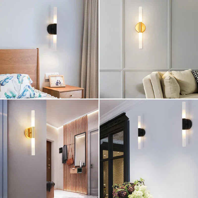 DecorBites™ LED Tube Wall Light for Bedroom Bathroom Foyer Living Room, Modern Metal Up Down Lamps