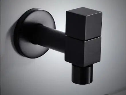 DecorBites™ Copper Bathroom Corner Faucet Single Cold Outdoor Mixer Tap Black Oil