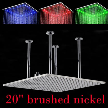 DecorBites™ 20" LED Rainfall Shower Head in Chrome & Brushed Nickel