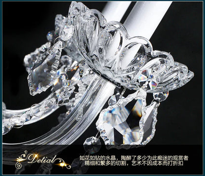 DecorBites™ Large Stair Crystal Chandelier 15 Arms Gold/Silver K9 Crystal Luxury Light