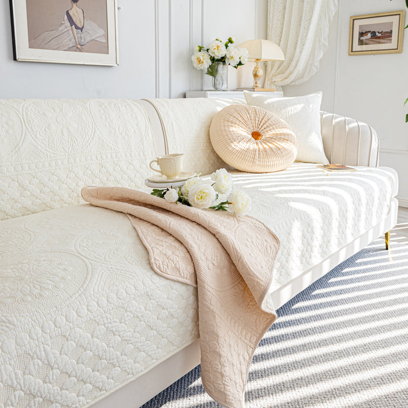 Cotton Quilted Sofa Cover, Non-Slip Couch Protector Fits Backrest, Seat & Armrest, view 2