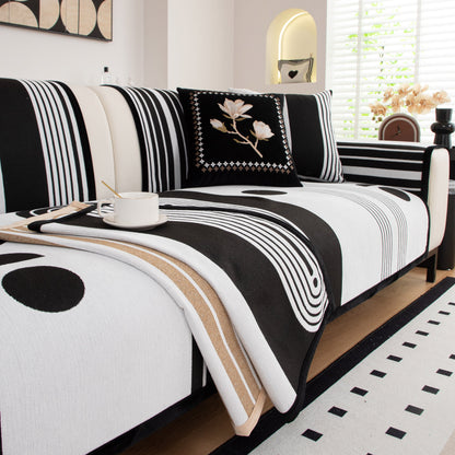 Modern Geometric Sofa Cover - Thick Woven, Pet Friendly, Stylish Couch Protector