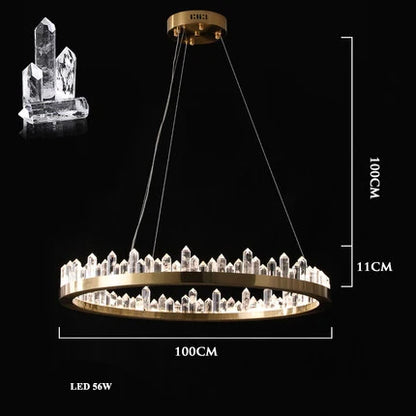 ™ Golden Crystal LED Chandelier for Modern Dining Room