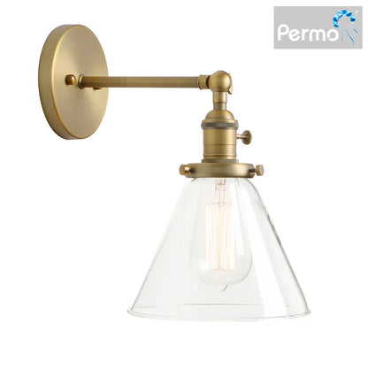DecorBites™ Funnel Glass Wall Lamp E27 Sconce Modern Bedroom Light Fixtures