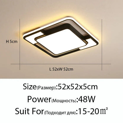 DecorBites™ LED Ceiling Lamps: Modern Dimmable Lighting for Home Decor
