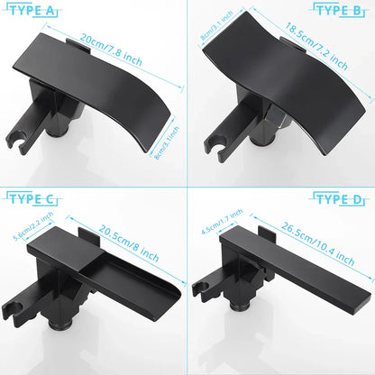DecorBites™ Black Floor Mounted Bathtub Faucet Set with Waterfall Mixer Tap