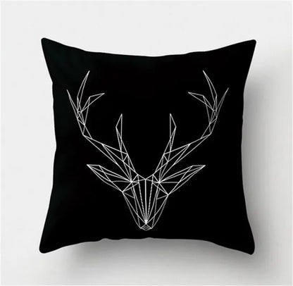 DecorBites™ Black White Flocking Pillowcase 45*45cm Fashion Living Room Sofa Cushion