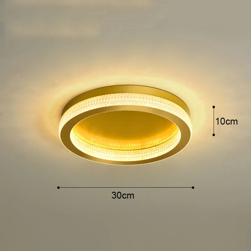 DecorBites™ Black Gold Crystal Chandelier LED Ceiling Light for Living Room Bedroom