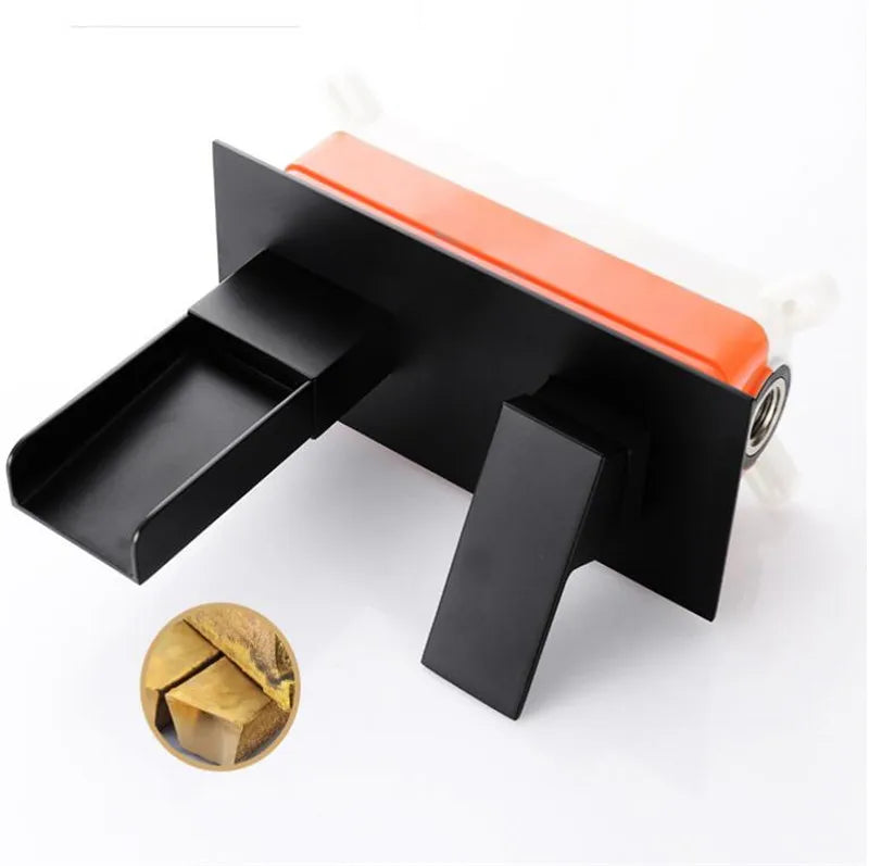 DecorBites™ Blanoir Black Chrome Waterfall Basin Mixer Tap Set
