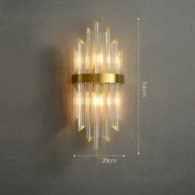 DecorBites™ Art Deco LED Stainless Steel Crystal Wall Sconce, Bedroom Corridor Golden Black Wall Light