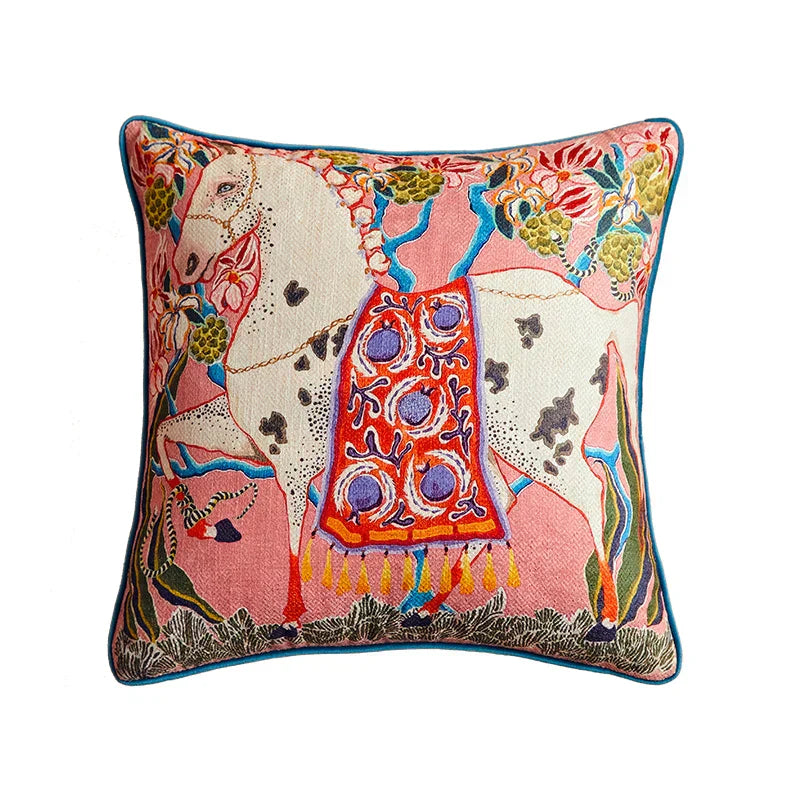 DecorBites™ Egret Bird Pattern Art Pillow Case for Bedroom, Living Room, Sofa Couch
