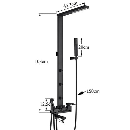 DecorBites™ Black Bathroom Faucet Shower Kit with Rainfall Shower Column and Bidet Mixer System