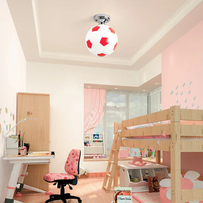 DecorBites™ LED Soccer Ball Ceiling Light for Boys Room, Indoor Lighting Fixture