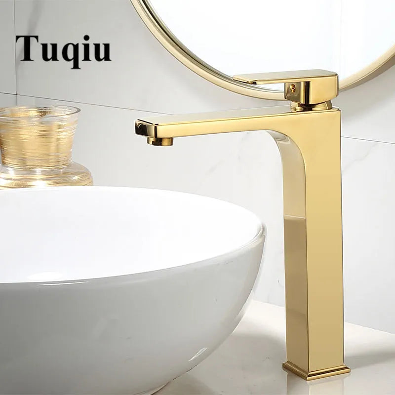 ™ Gold Basin Faucet: Single Handle Bathroom Sink Tap & Brass Lavatory Mixer