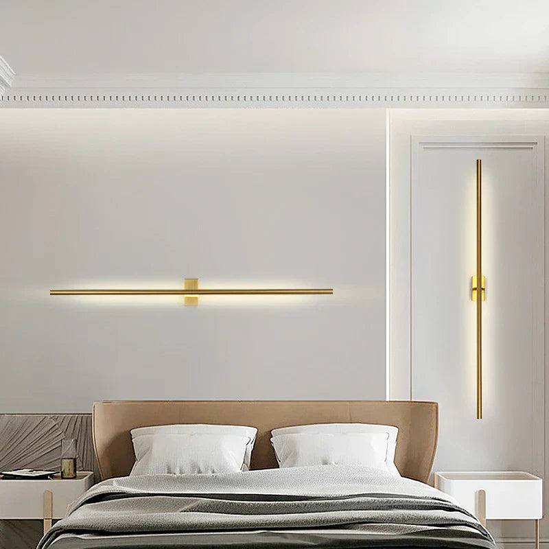 DecorBites™ Linear Metal Tubes LED Wall Light Gold for Modern Living Room & Bathroom Mirrors