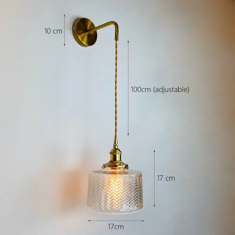 DecorBites™ Glass Adjustable LED Sconce Wall Light for Bedroom Home Decor