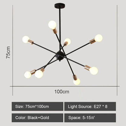 DecorBites™ LED Metal Chandeliers for Living Room - Stylish Ceiling Light for Home Decor