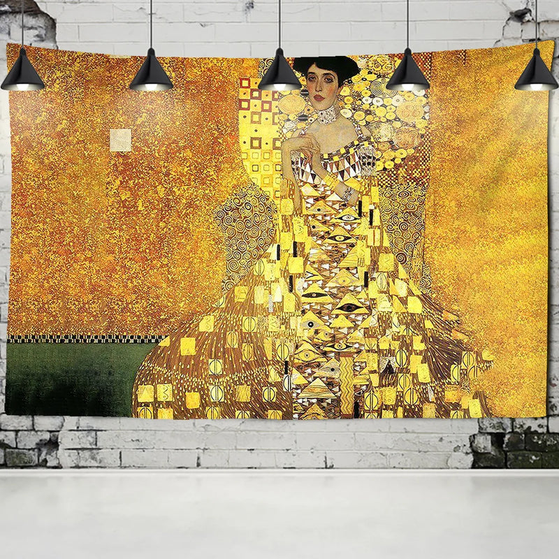 DecorBites™ Gold Kiss Oil Painting Tapestry Wall Hanging Art Blanket