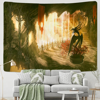 DecorBites™ Chinese Dragon Castle Totem Tapestry Wall Hanging Beach Mat Tapis Decor