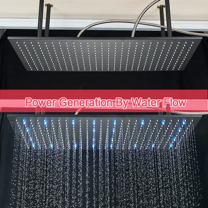 DecorBites™ 16"x32" LED Rainfall Shower Head - Color Changing Luxury Square Design