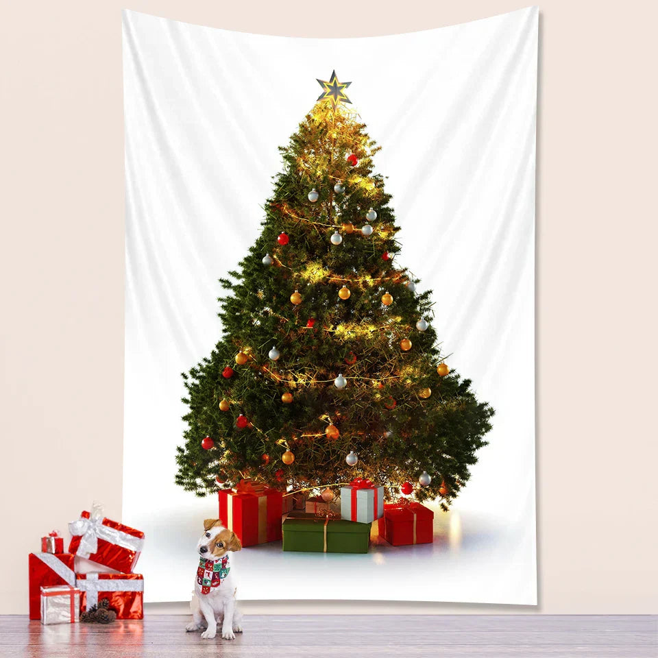 DecorBites™ Christmas Tree Bedroom Decoration Wall Tapestry Mattress - Large Bohemian New Year Party Decor