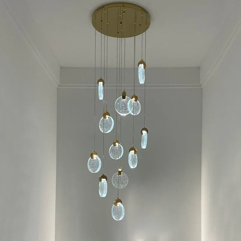 DecorBites™ Attic Crystal Chandelier for Living Room Dining Room Stair Lamp