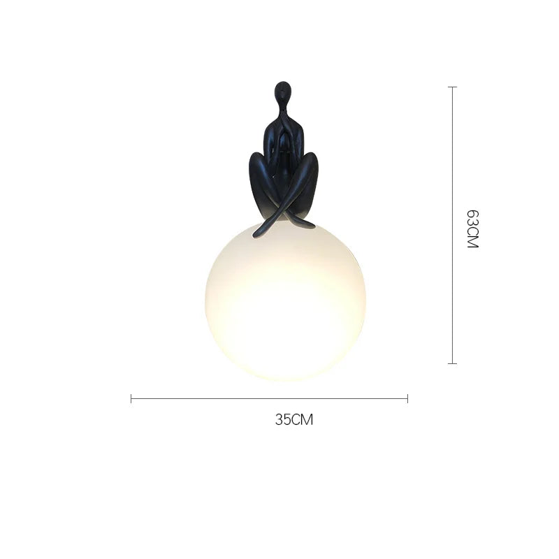 DecorBites™ Abstract Humanoid Ball Holder Table Lamp - Modern Art Sculpture Light