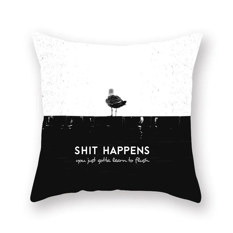 DecorBites™ Black Geometric Cushion Cover | Decorative Sofa Pillow Cases | Living room Throw Home Decor