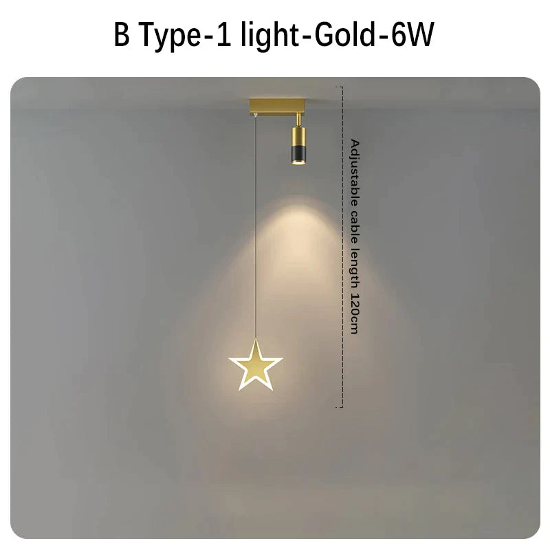 DecorBites™ Black Gold Hanging Pendant Lamp: Modern Luxury Bedroom & Living Room Lighting